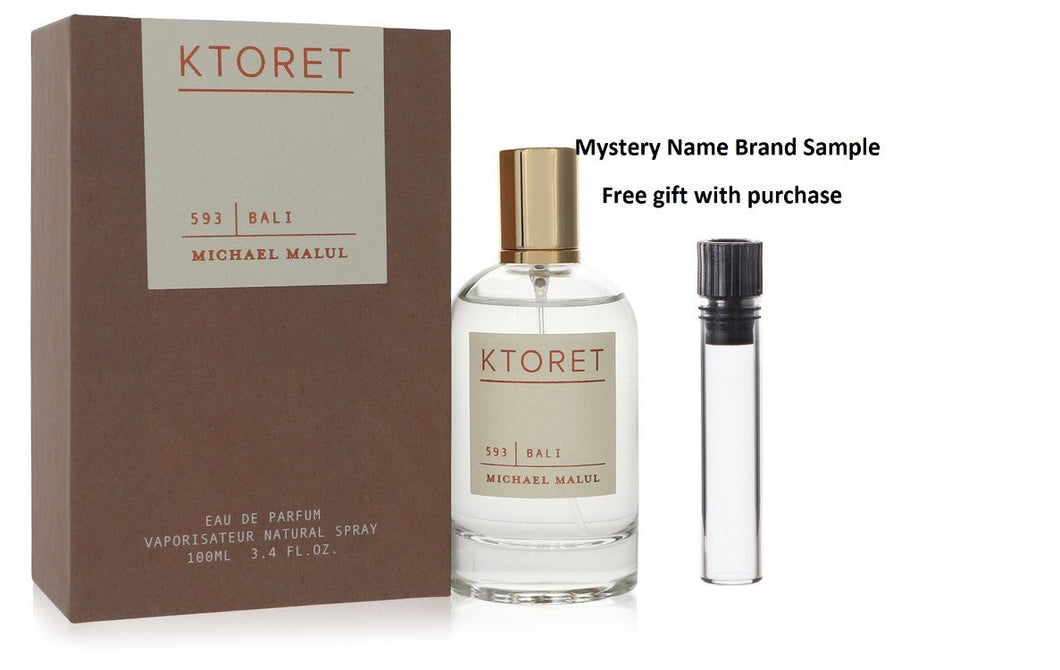 Ktoret 593 Bali by Michael Malul Eau De Parfum Spray 3.4 oz And a Mystery Name brand sample vile