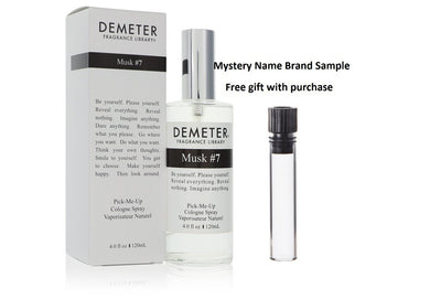 Demeter Musk #7 by Demeter Cologne Spray (Unisex) 4 oz And a Mystery Name brand sample vile