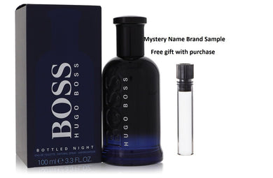 Boss Bottled Night by Hugo Boss Eau De Toilette Spray 3.3 oz And a Mystery Name brand sample vile