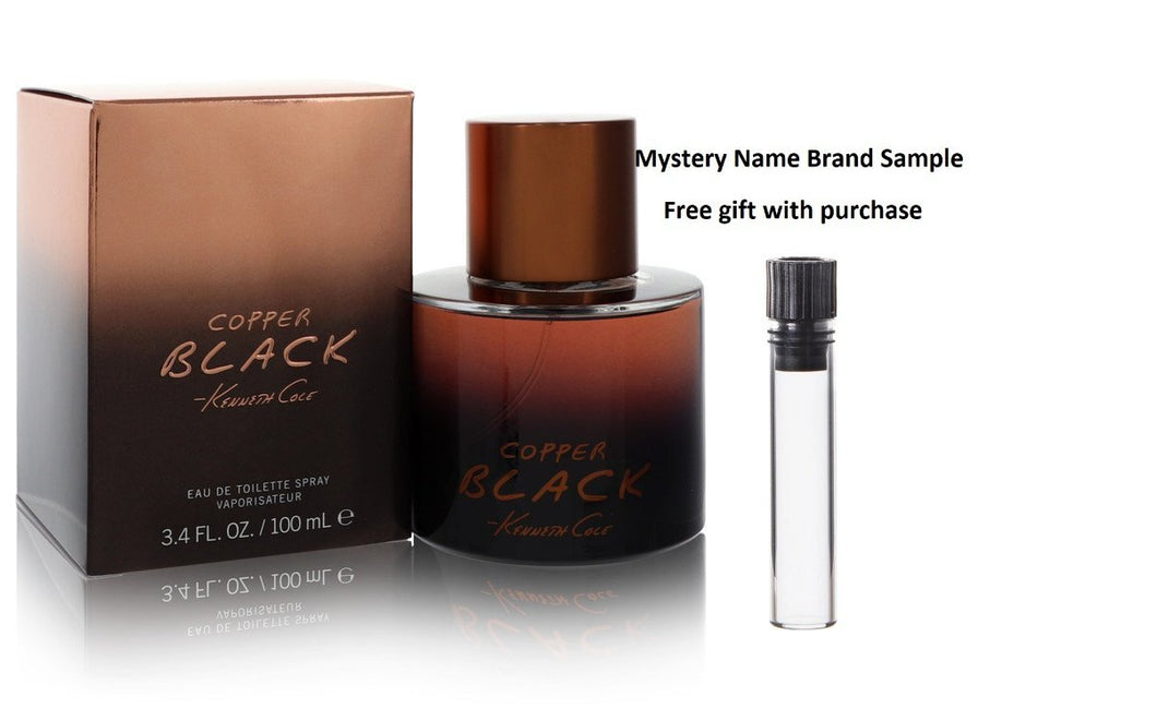Kenneth Cole Copper Black by Kenneth Cole Eau De Toilette Spray 3.4 oz And a Mystery Name brand sample vile