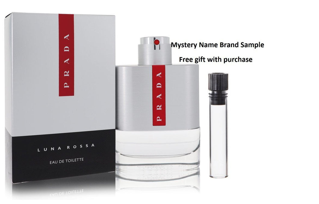 Prada Luna Rossa by Prada Eau De Toilette Spray 3.4 oz And a Mystery Name brand sample vile