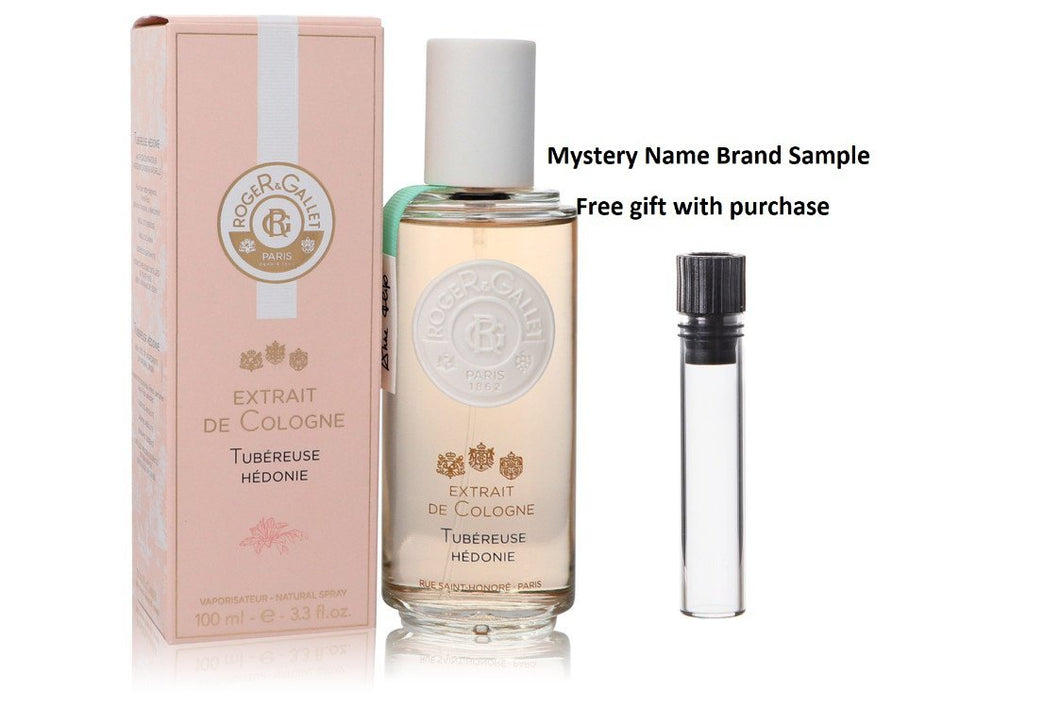 Roger & Gallet Tubereuse Hedonie by Roger & Gallet Extrait De Cologne Spray 3.3 oz And a Mystery Name brand sample vile