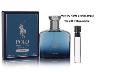 Polo Deep Blue by Ralph Lauren Parfum Spray 2.5 oz And a Mystery Name brand sample vile