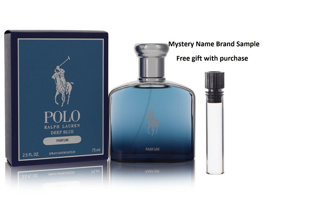 Polo Deep Blue by Ralph Lauren Parfum Spray 2.5 oz And a Mystery Name brand sample vile