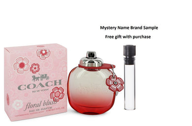 Coach Floral Blush by Coach Eau De Parfum Spray 3 oz And a Mystery Name brand sample vile