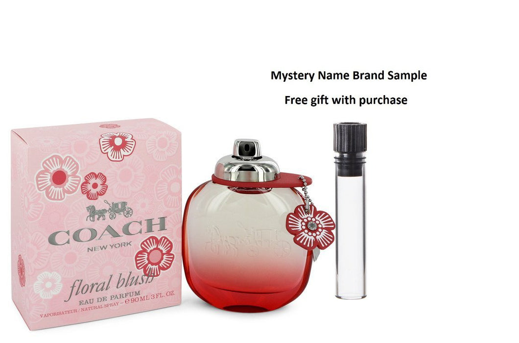 Coach Floral Blush by Coach Eau De Parfum Spray 3 oz And a Mystery Name brand sample vile
