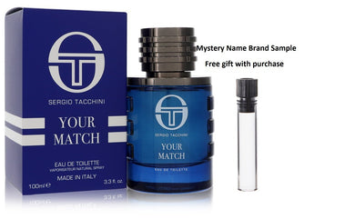 Sergio Tacchini Your Match by Sergio Tacchini Eau De Toilette Spray 3.3 oz And a Mystery Name brand sample vile