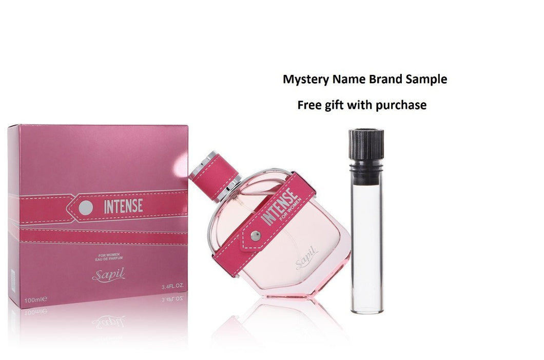 Sapil Intense by Sapil Eau De Parfum Spray 3.4 oz And a Mystery Name brand sample vile