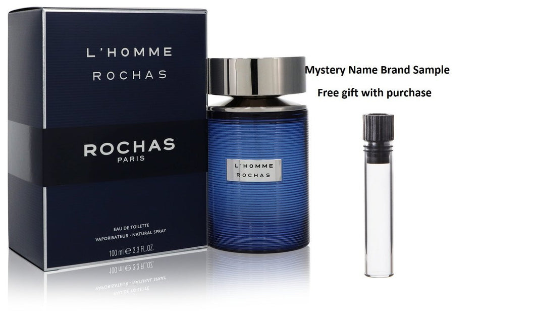 L'homme Rochas by Rochas Eau De Toilette Spray 3.3 oz And a Mystery Name brand sample vile
