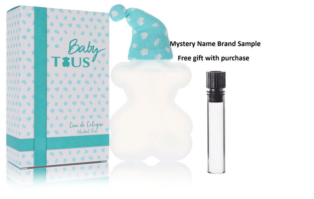 Baby Tous by Tous Eau De Cologne Spray (Alcohol Free) 3.4 oz And a Mystery Name brand sample vile