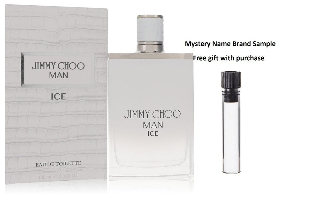 Jimmy Choo Ice by Jimmy Choo Eau De Toilette Spray 3.4 oz And a Mystery Name brand sample vile