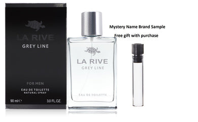 La Rive Grey Line by La Rive Eau De Toilette Spray 3 oz And a Mystery Name brand sample vile