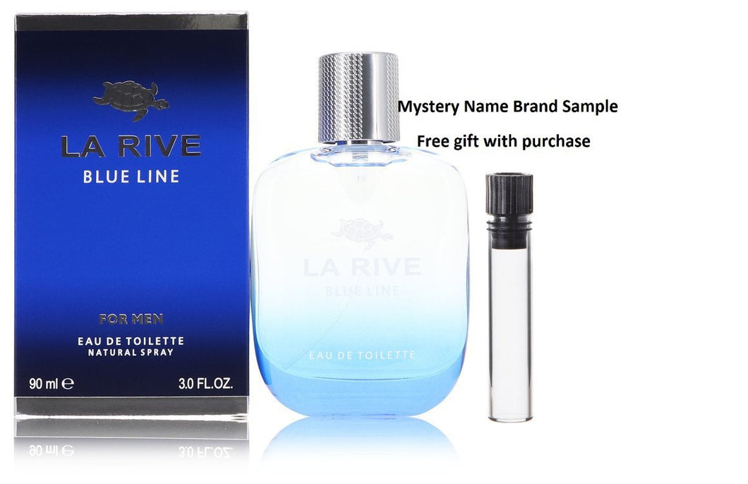 La Rive Blue Line by La Rive Eau De Toilette Spray 3.0 oz And a Mystery Name brand sample vile