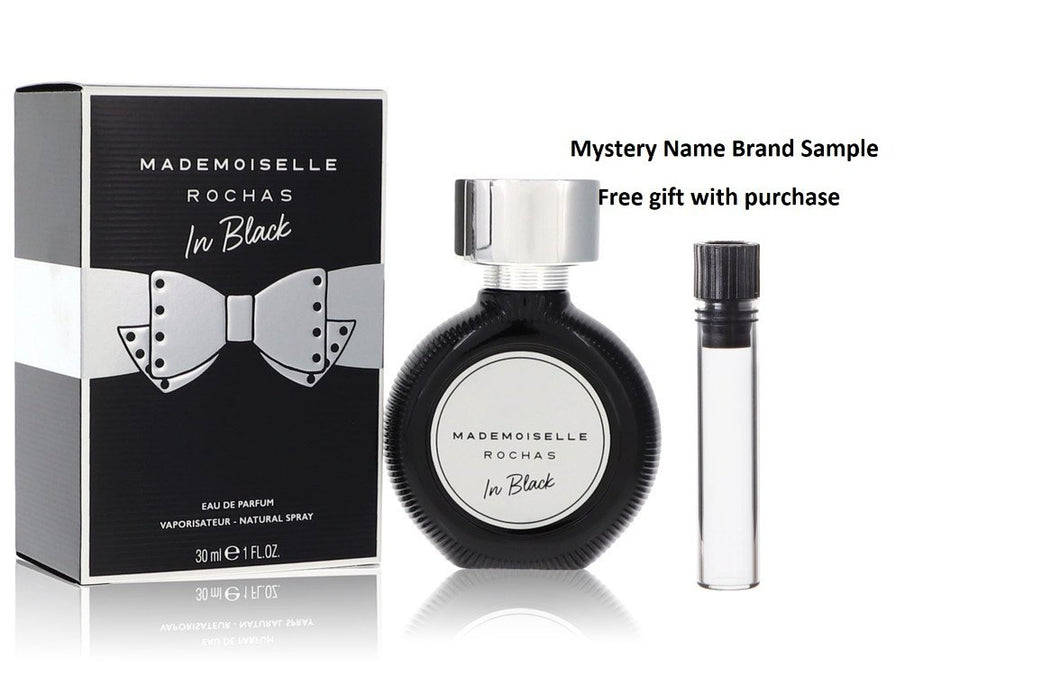 Mademoiselle Rochas In Black by Rochas Eau De Parfum Spray 1 oz And a Mystery Name brand sample vile