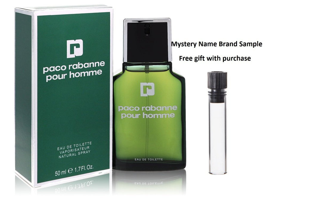 PACO RABANNE by Paco Rabanne Eau De Toilette Spray 1.7 oz And a Mystery Name brand sample vile
