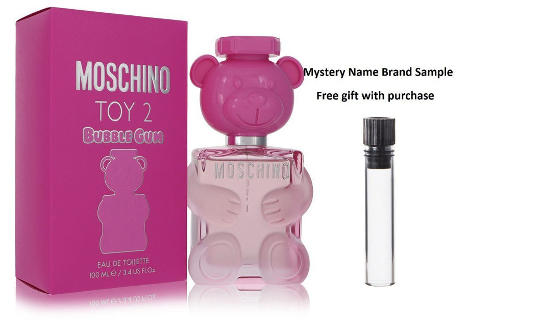 Moschino Toy 2 Bubble Gum by Moschino Eau De Toilette Spray 3.3 oz And a Mystery Name brand sample vile
