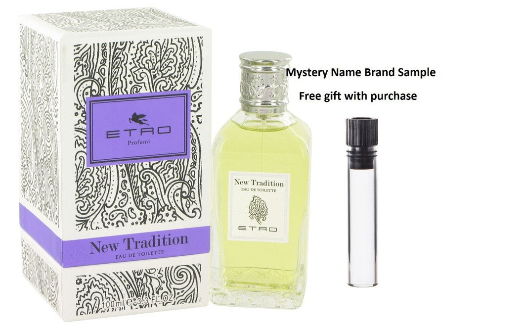 New Traditions by Etro Eau De Toilette Spray (Unisex) 3.4 oz And a Mystery Name brand sample vile