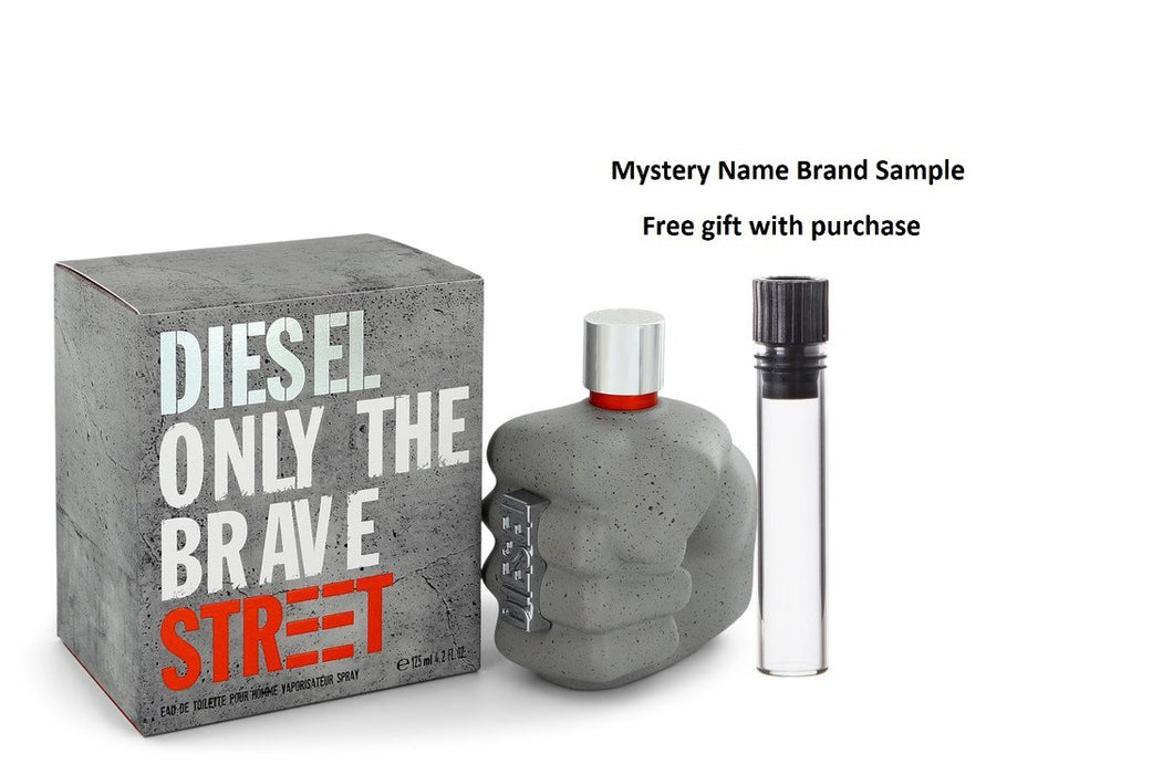 Only the Brave Street by Diesel Eau De Toilette Spray 4.2 oz And a Mystery Name brand sample vile