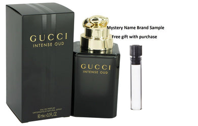 Gucci Intense Oud by Gucci Eau De Parfum Spray (Unisex) 3 oz And a Mystery Name brand sample vile