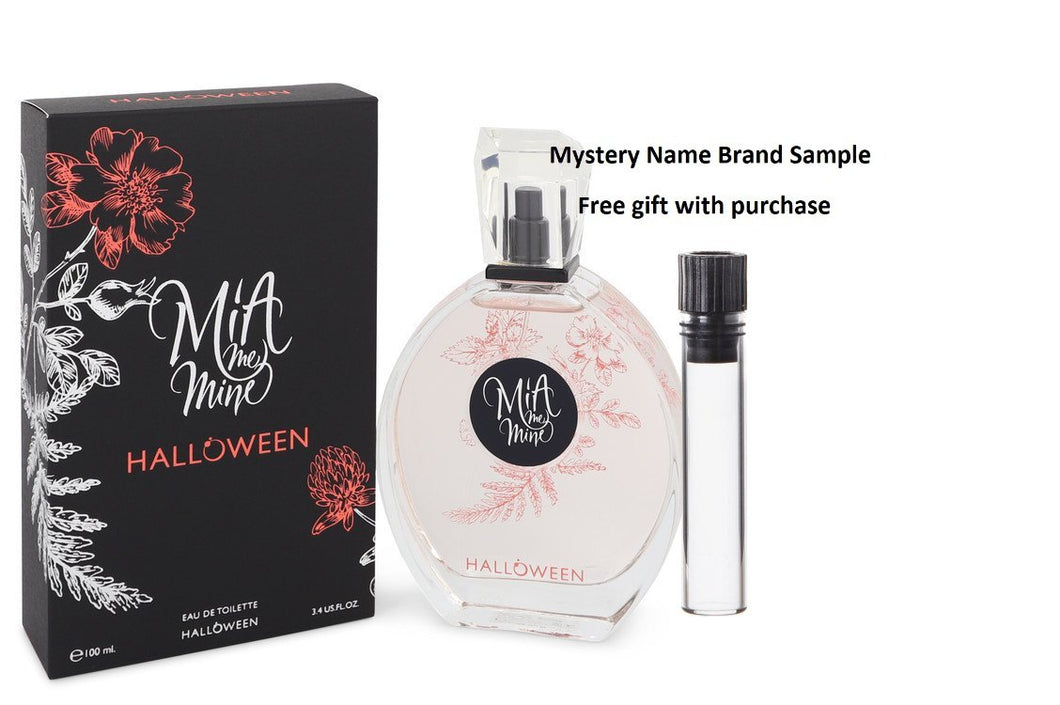 Halloween Mia Me Mine by Jesus Del Pozo Eau De Toilette Spray 3.4 oz And a Mystery Name brand sample vile