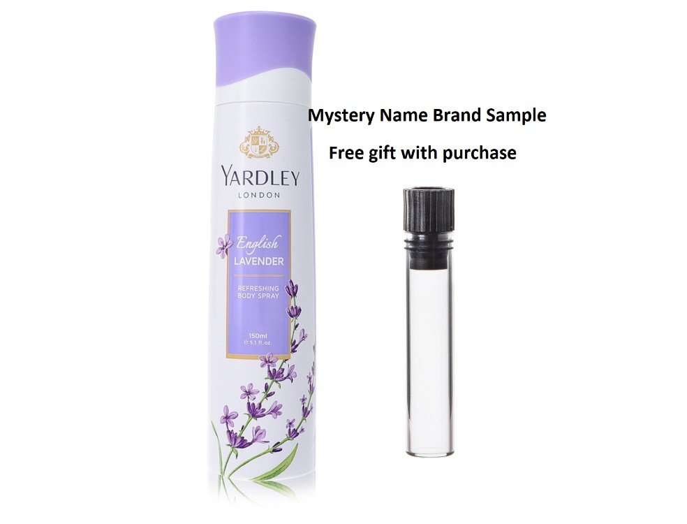 English Lavender by Yardley London Body Spray 5.1 oz And a Mystery Name brand sample vile