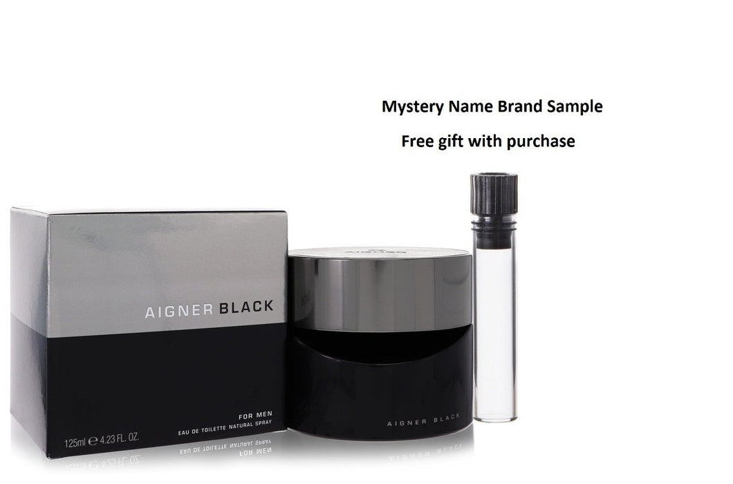 Aigner Black by Etienne Aigner Eau De Toilette Spray 4.2 oz And a Mystery Name brand sample vile