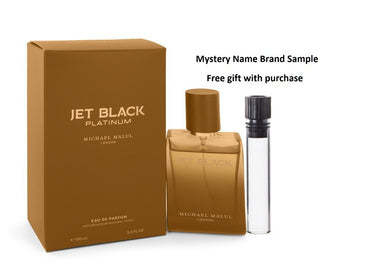 Jet Black Platinum by Michael Malul Eau De Parfum Spray 3.4 oz And a Mystery Name brand sample vile