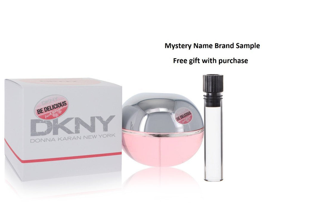 Be Delicious Fresh Blossom by Donna Karan Eau De Parfum Spray 3.4 oz And a Mystery Name brand sample vile