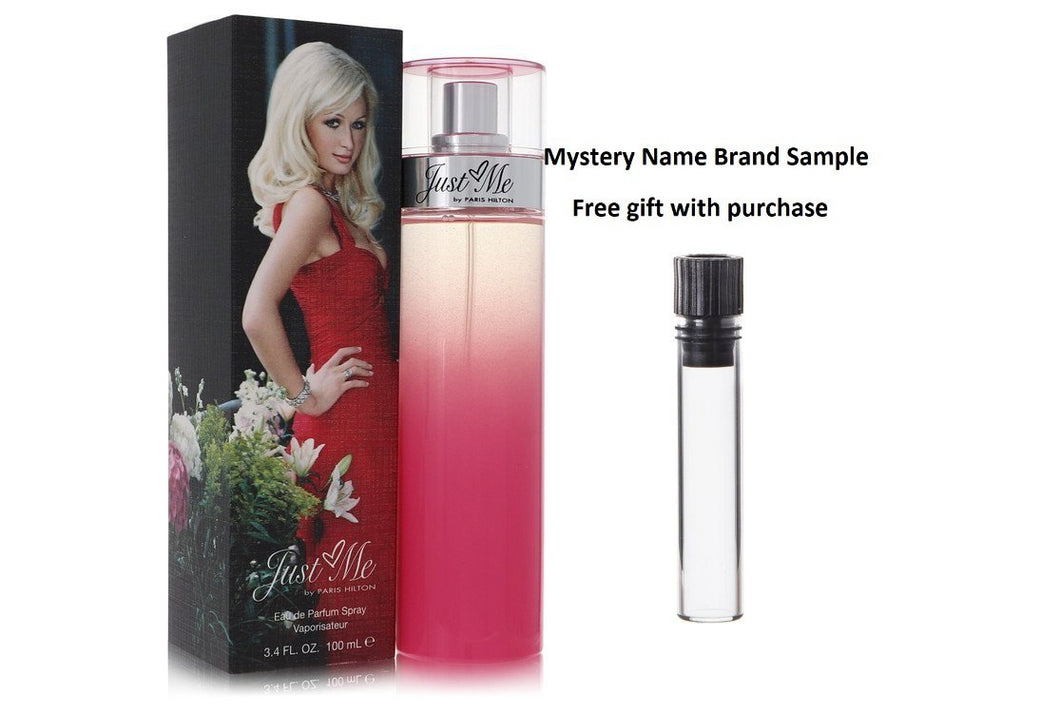 Just Me Paris Hilton by Paris Hilton Eau De Parfum Spray 3.3 oz And a Mystery Name brand sample vile
