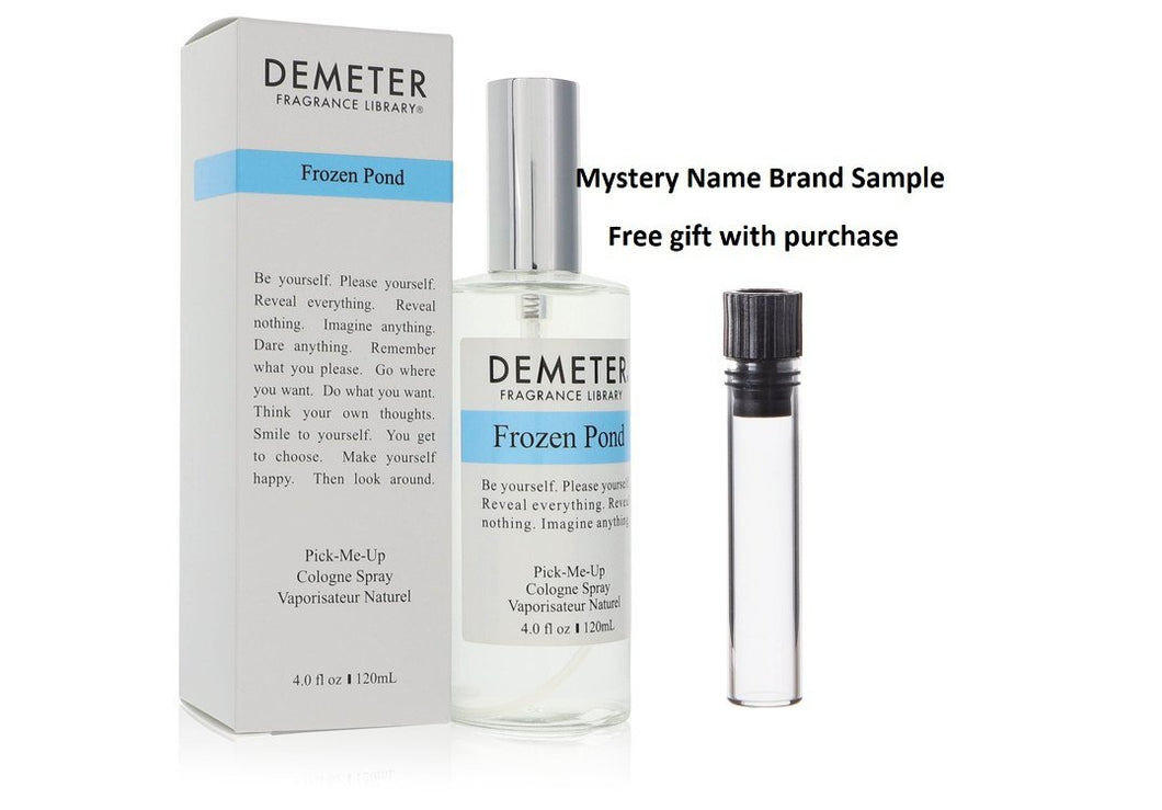 Demeter Frozen Pond by Demeter Cologne Spray (Unisex) 4 oz And a Mystery Name brand sample vile