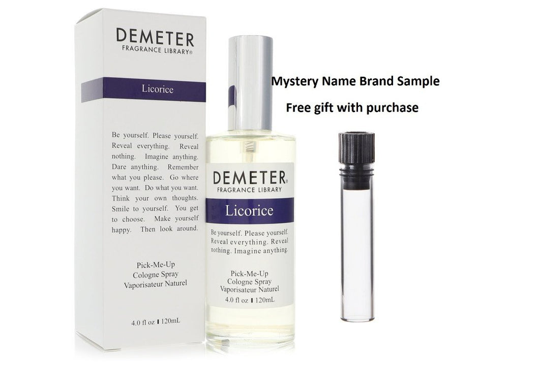 Demeter Licorice by Demeter Cologne Spray (Unisex) 4 oz And a Mystery Name brand sample vile