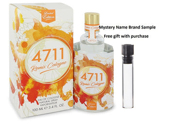 4711 Remix by 4711 Eau De Cologne Spray (Unisex 2018) 3.4 oz And a Mystery Name brand sample vile
