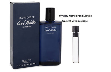 Cool Water Intense by Davidoff Eau De Parfum Spray 4.2 oz And a Mystery Name brand sample vile