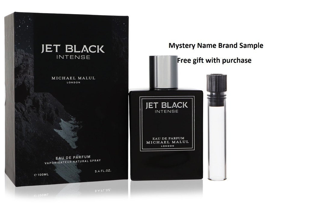 Jet Black Intense by Michael Malul Eau De Parfum Spray 3.4 oz And a Mystery Name brand sample vile