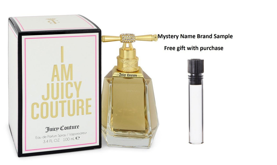 I am Juicy Couture by Juicy Couture Eau De Parfum Spray 3.4 oz And a Mystery Name brand sample vile