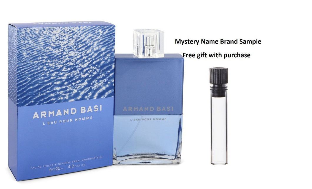 Armand Basi L'eau Pour Homme by Armand Basi Eau De Toilette Spray 4.2 oz And a Mystery Name brand sample vile