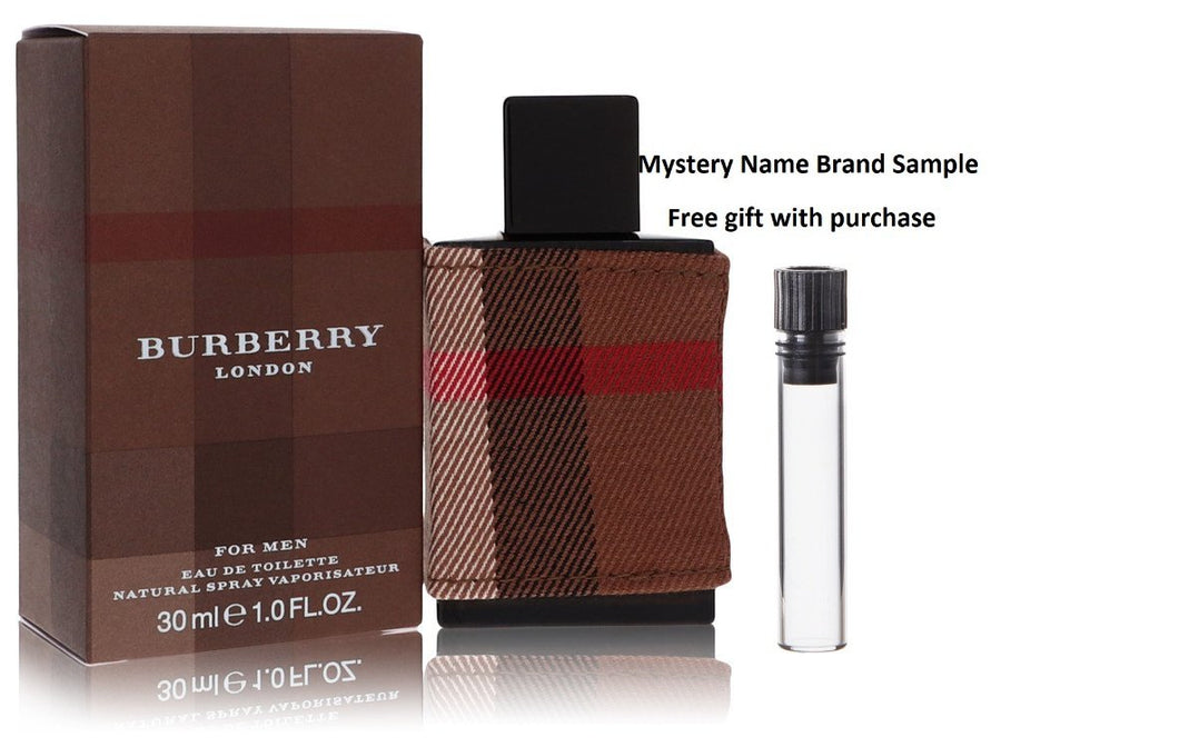 Burberry London (New) by Burberry Eau De Toilette Spray 1 oz And a Mystery Name brand sample vile