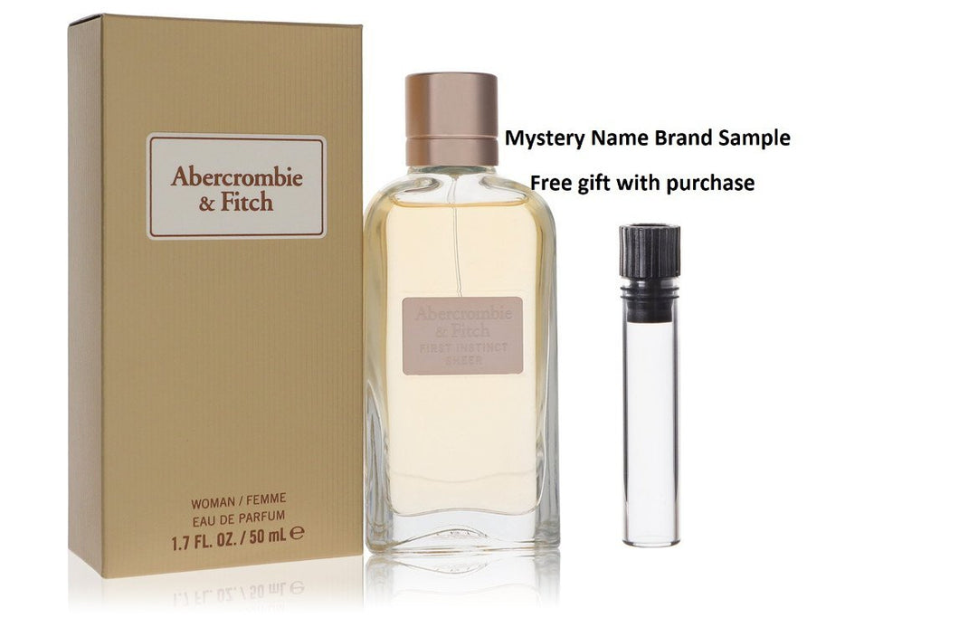 First Instinct Sheer by Abercrombie & Fitch Eau De Parfum Spray 1.7 oz And a Mystery Name brand sample vile