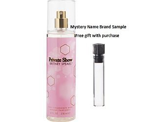 PRIVATE SHOW BRITNEY SPEARS by Britney Spears BODY MIST 8 OZ for WOMEN And a Mystery Name brand sample vile