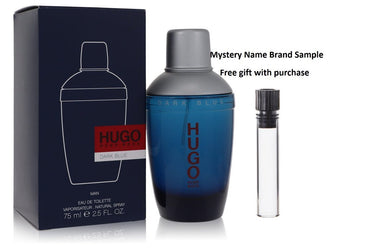 DARK BLUE by Hugo Boss Eau De Toilette Spray 2.5 oz And a Mystery Name brand sample vile
