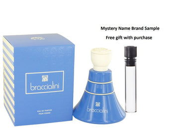 Braccialini Blue by Braccialini Eau De Parfum Spray 3.4 oz And a Mystery Name brand sample vile