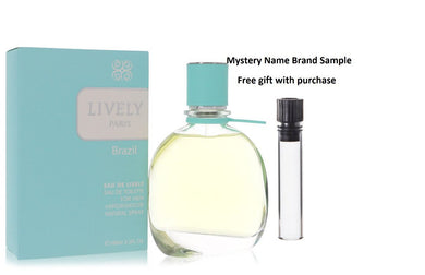 Eau De Lively Brazil by Parfums Lively Eau De Toilette Spray 3.3 oz And a Mystery Name brand sample vile