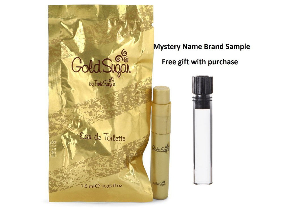 Gold Sugar by Aquolina Vial (sample) .05 oz  And a Mystery Name brand sample vile