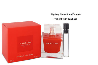 Narciso Rodriguez Rouge by Narciso Rodriguez Eau De Toilette Spray 3 oz And a Mystery Name brand sample vile
