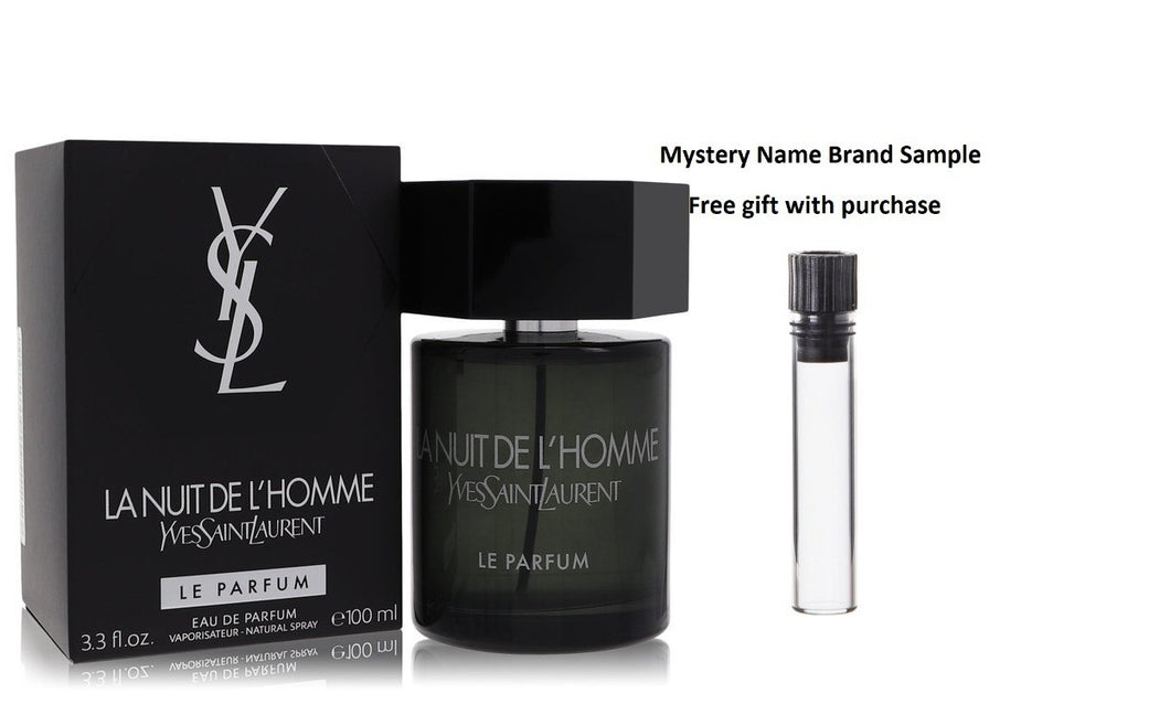 La Nuit De L'Homme Le Parfum by Yves Saint Laurent Eau De Parfum Spray 3.4 oz And a Mystery Name brand sample vile