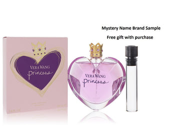 Princess by Vera Wang Eau De Toilette Spray 3.4 oz And a Mystery Name brand sample vile
