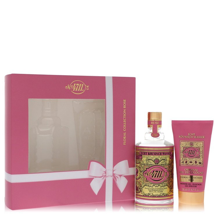 4711 Floral Collection Rose by 4711 Gift Set -- 3.4 oz Eau De Cologne Spray + 1.7 oz Shower Gel For Men