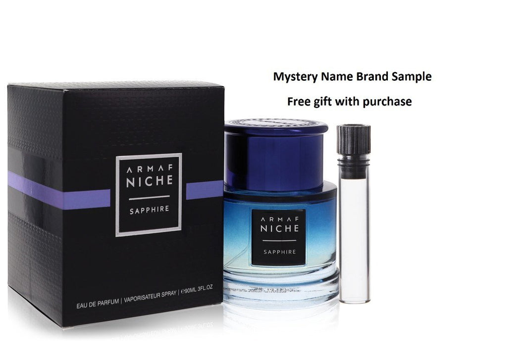 Armaf Niche Sapphire by Armaf Eau De Parfum Spray 3 oz And a Mystery Name brand sample vile