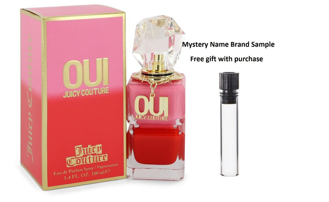 Juicy Couture Oui by Juicy Couture Eau De Parfum Spray 3.4 oz And a Mystery Name brand sample vile
