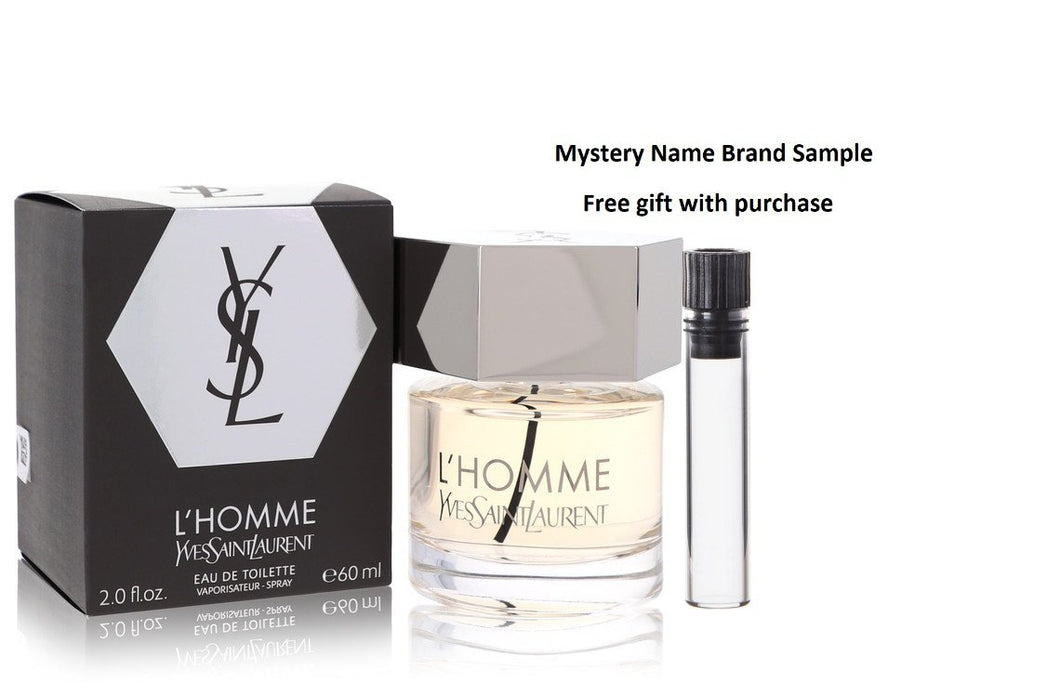 L'homme by Yves Saint Laurent Eau De Toilette Spray 2 oz And a Mystery Name brand sample vile